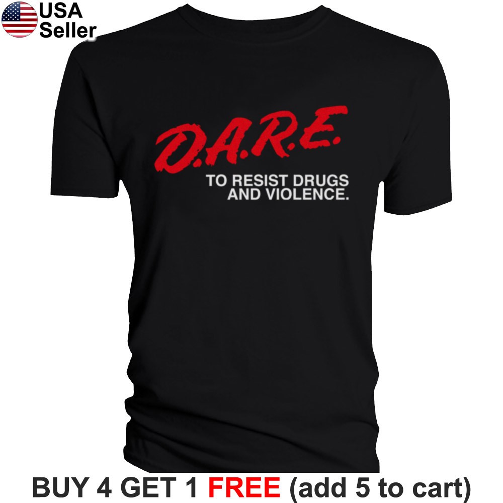 D.A.R.E T-Shirt DARE Drug Awareness Violence Kids Resist Off Program Retro BDG01