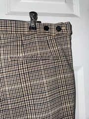 H&M Men’s Skinny Fit Plaid Dress Pants Beige/Black Button Closure 36″