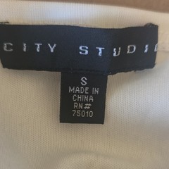 City Studio Black/White Colorblock Beaded Halter Bodycon Mini Dress S