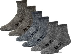 Men’s 80% Wool Ankle Socks 6 Pairs All Seasons Winter Cushioned Hiking