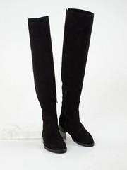 Konstantin Starke Knee-High Boots Womens 42 Black Lamb Leather Suede $480 new