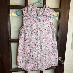 Wrangler Floral Western Shirt S Sleeveless Pearl Snap Front Cowboy Cotton