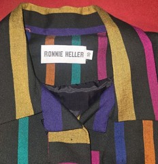 Vintage Ronnie Heller 100% Rayon Striped Duster Shirt Dress Size 10