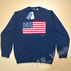 POLO RALPH LAUREN American Flag Navy Blue Knit NWT Small