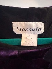 Vintage Tessuto Women’s Sleeveless Liquid Velvet Burnout Floral Dress, L, EUC