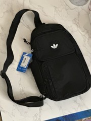 adidas Men’s Black Crossbody Bag Adjustable Strap Outer Pockets