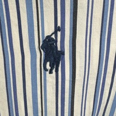 Ralph Lauren Mens XXL Custom Fit Short Sleeve Button Down Blue White Stripe