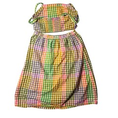 Free Assembly Girls XL 14/16 Rainbow Gingham Button Front Smocked Midi Dress