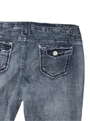 Mud Dark Wash Blue Black Flare Jeans with Pocket Detailing Y2K Denim Cotton 15