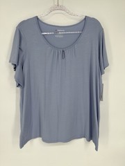 Liz Claiborne Periwinkle Blue Short Sleeve Pajama Top NWT Womens Size XXL