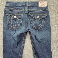 True Religion Becky Bootcut Jeans Womens 28 Tall Slim Dark Wash Blue Denim USA