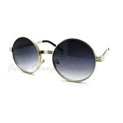 Round Circle Metal Frame Sunglasses Unique 3 Tiered Design