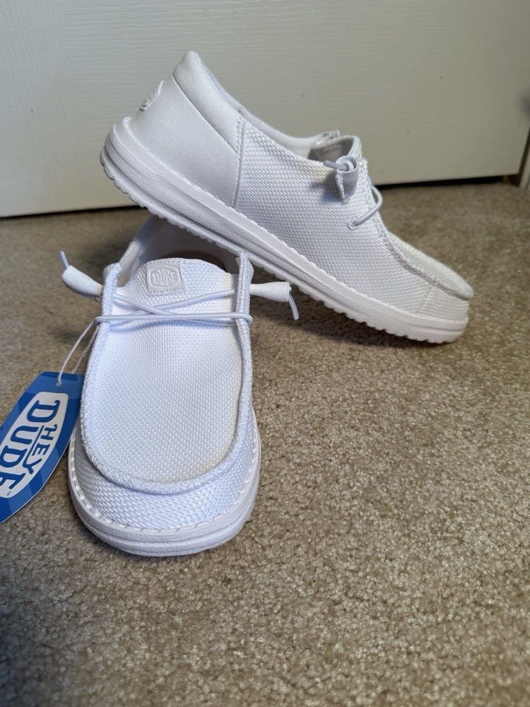 Hey Dude Wendy Funk Mono White Canvas Slip-On Womens US 8