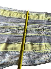 BCBG Silk Yellow Gray Maxi Dress Women’s Size L Sleeveless Elegant
