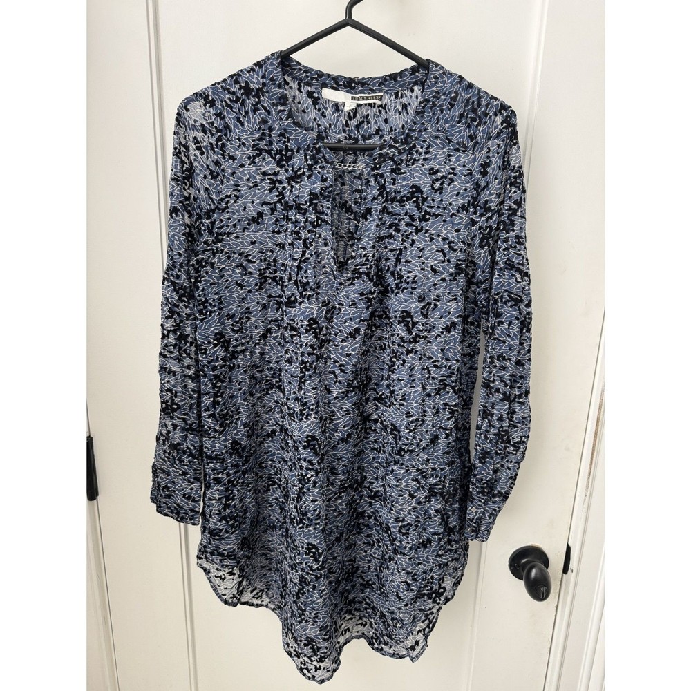 Tracy‎ Reese Floral Pintuck Velvet Burnout Sheer Tunic – Size Small