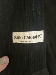 Dolce & Gabbana Men’s 2-Piece Black Pinstripe Suit Size 54 Regular Made Italy