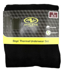 Athletic Works Youth Waffle Thermal Layering Underwear Set, Black – Choose Size