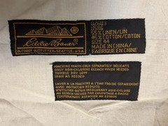 Y2K Eddie Bauer Men’s Linen Cotton Khaki Double Pleated Pants 44×30.75