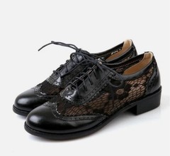 New Women Chic Flat Oxfords US4-10.5 Lace Mesh Ventilation Pumps Shoes Brogue