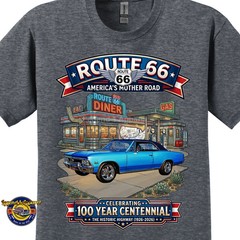 Route 66 100 Year Centennial, 1966 Chevy Chevelle Custom T-Shirt
