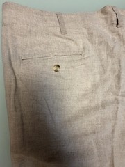 Y2K Eddie Bauer Men’s Linen Cotton Khaki Double Pleated Pants 44×30.75