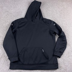 Truewerk Hoodie Mens Medium Black Micro Fleece Pullover Durable Workwear Grid