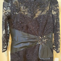 Teri Jon by Rickie Freeman Navy Cocktail Wedding Dress Size 6