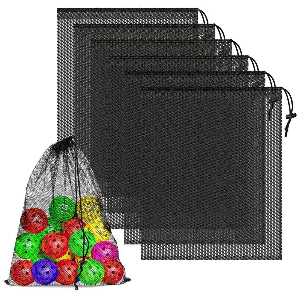 6 Pcs Mesh Bags Drawstring 14×17 Inch Mesh Bag Drawstring With Lock Multipurpose