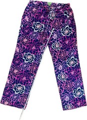 Vera Bradley Women’s Pajama Pants S Cotton Woven Floral Pink Blue Drawstring