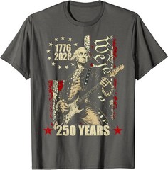 250 Years George Washington American Flag 1776-2026 July 4th T-Shirt