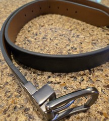 Dickies Mens Belt Size 40 Black Brown Synthetic Leather Reversible Nickle Buckle