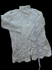 Katy D white vintage lace button up shirt #lace #feminin