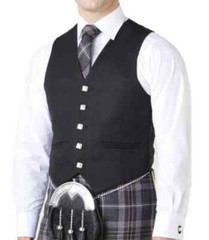 Men’s Black Argyle kilt jacket with vest wedding jacket/ chest 34” to 54” inch