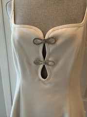 gianni bini Ladies Ivory Silver Bows Dress Size 10