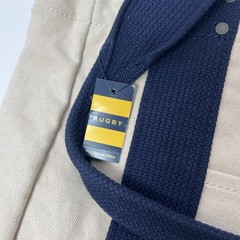 Rugby Ralph Lauren Tote Bag Canvas Ivory Navy Blue New Rare With Tags