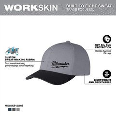 Milwaukee Large/Extra Large Dark Gray WORKSKIN Fitted Hat