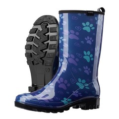 HISEA Women’s Printed Rain Boots Mid-Calf Waterproof Garden Boots Glossy Wellies