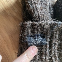 Vintage Wool Knit Gloves Brown Fair Isle Pattern Warm Winter Hand Wash Only