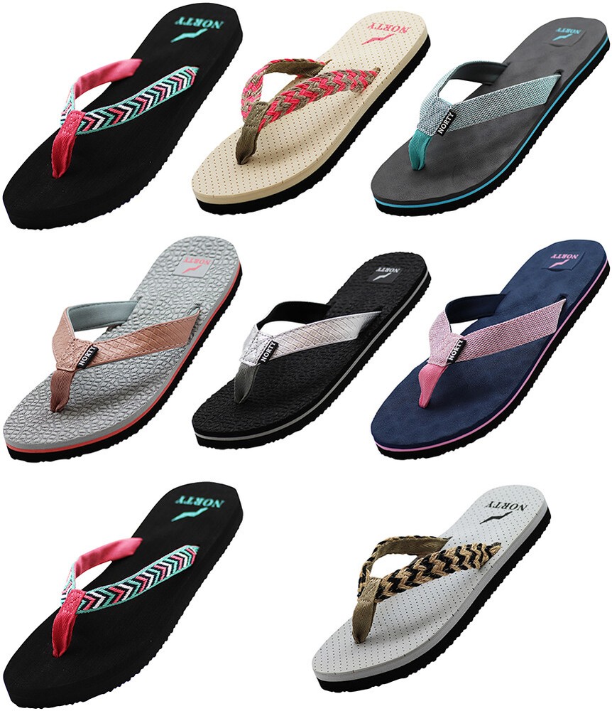 Norty Women’s Soft Cushioned Footbed Flip Flop Thong Sandal