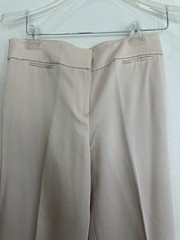 Ann Taylor Women’s Beige Solid Flat Front Lined Wool Blend Dress Pants Size 4