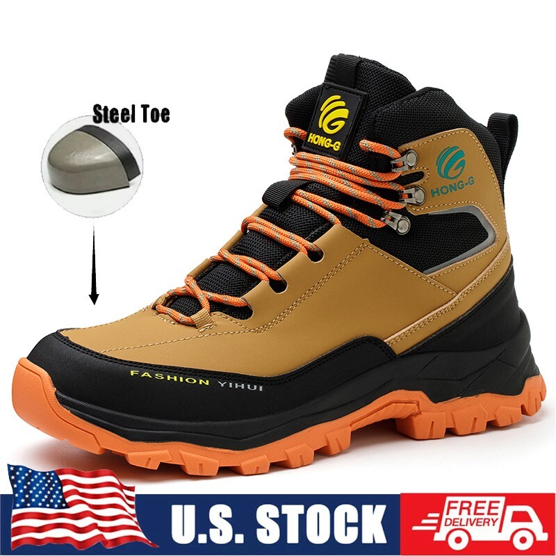 Mens Indestructible Work Boots Steel Toe Safety Shoes Waterproof Non Slip Boots