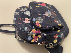 Disney Princess Mini Backpack Blue Faux Leather Zip Outer Pockets Ariel & More