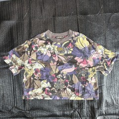 Nike Top Womens Size S Tee Shirt Sportswear Femme Multicolor Floral Print Crop