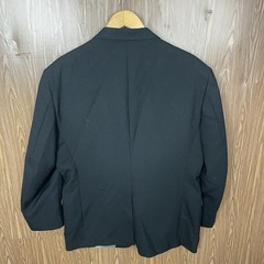Stafford Blazer Jacket Mens 42R Black Solid Polyester Worsted Wool Gold Buttons