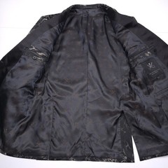 John Varvatos Brooklyn Leopard Print Jacquard Dinner Jacket Mens 40S Black