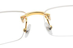 Hip Hop Rimless Wood Gold Frame Retro Vintage Hip Hop Mens Clear Lens Glasses