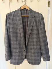 Bonobos Gray Plaid Windowpane Unconstructed Blazer Jacket Coat 42R
