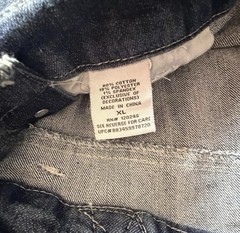Distressed WallFlower Women’s XL Gray Denim Overall One-Piece w/ Pockets Button