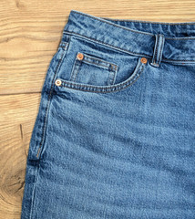 M&S Medium Washed Indigo Stretch Denim Wide Leg High Rise Cropped Crop JEANS 16