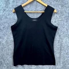 Exclusively Misook Tank Top Womens Medium Black Stretch Basic Layer Neutral